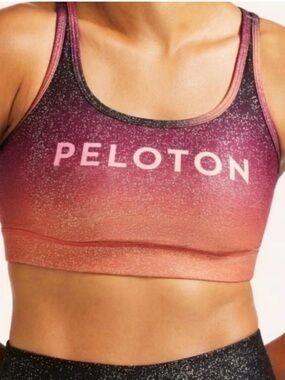 Peloton Gradient Pink to Coral Ombre Sports Bra sunrise Womens M